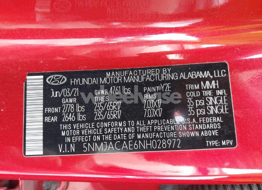 Photo 9 of 2022 Hyundai Tucson SE (VIN 5NMJACAE6NH028972)