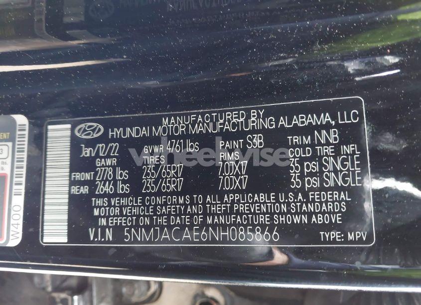 Photo 9 of 2022 Hyundai Tucson SE (VIN 5NMJACAE6NH085866)