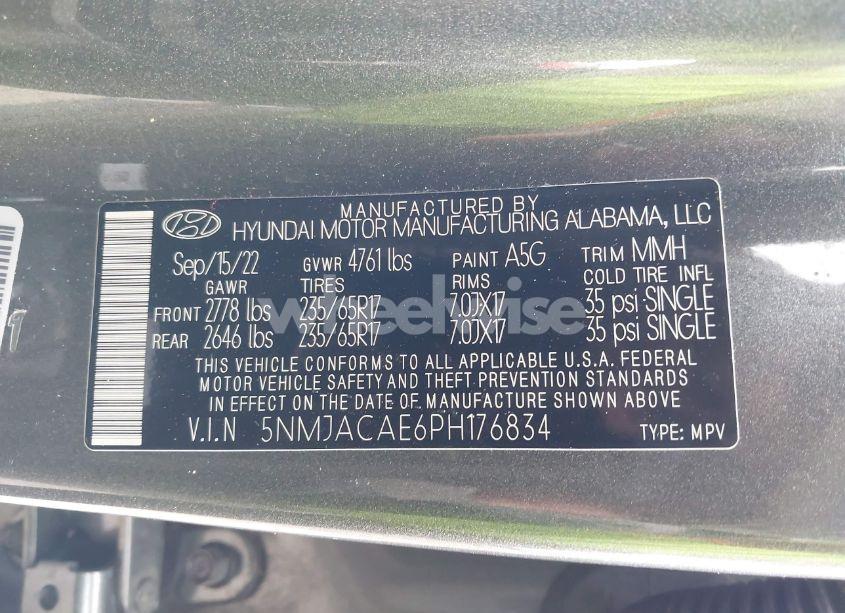 Photo 9 of 2023 Hyundai Tucson SE (VIN 5NMJACAE6PH176834)