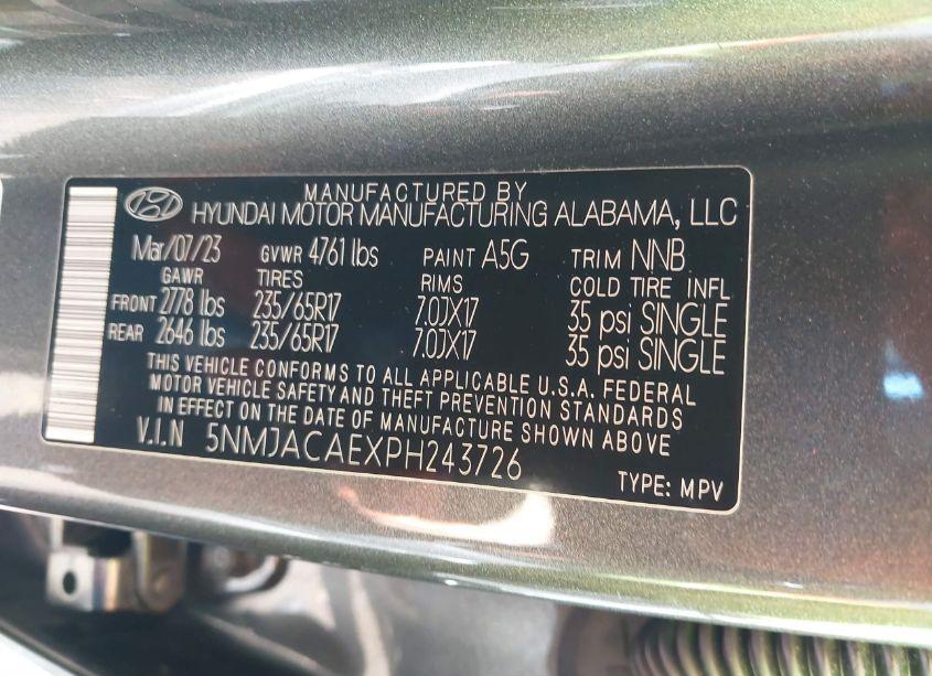 Photo 9 of 2023 Hyundai Tucson SE (VIN 5NMJACAEXPH243726)