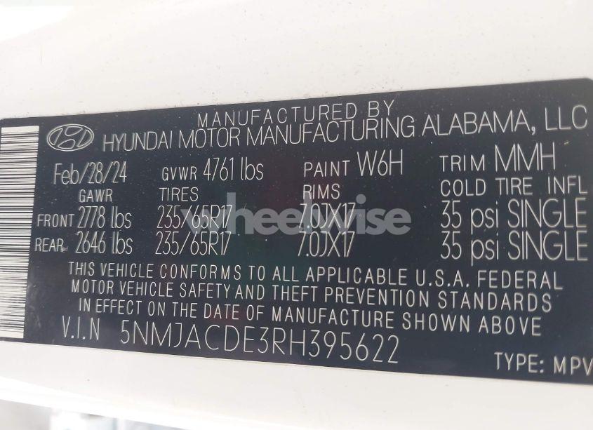 Photo 9 of 2024 Hyundai Tucson SE (VIN 5NMJACDE3RH395622)