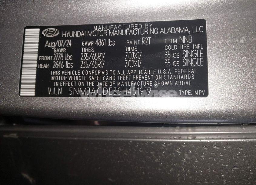 Photo 9 of 2025 Hyundai Tucson SE (VIN 5NMJACDE3SH451919)