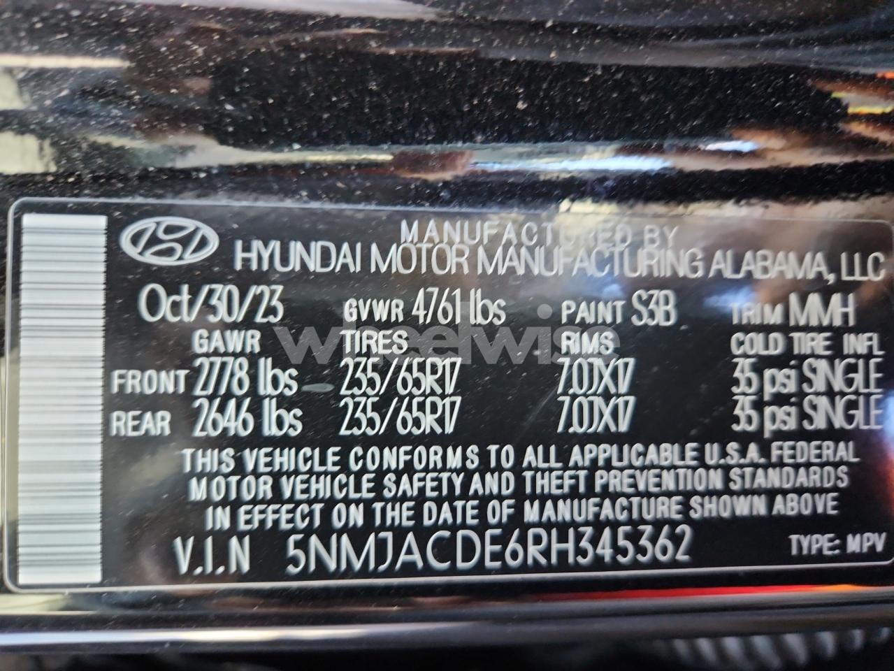 Photo 14 of 2024 HYUNDAI TUCSON SE (VIN 5NMJACDE6RH345362)