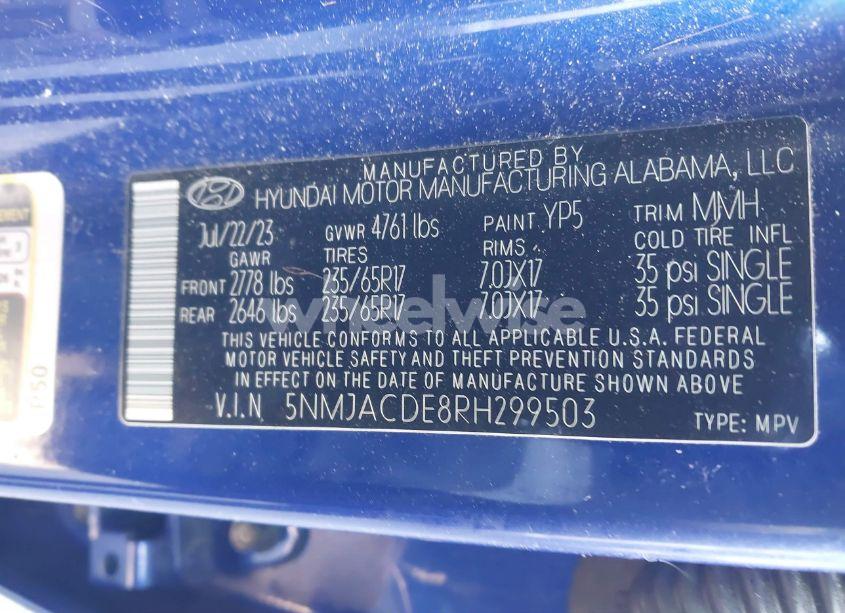 Photo 9 of 2024 Hyundai Tucson SE (VIN 5NMJACDE8RH299503)