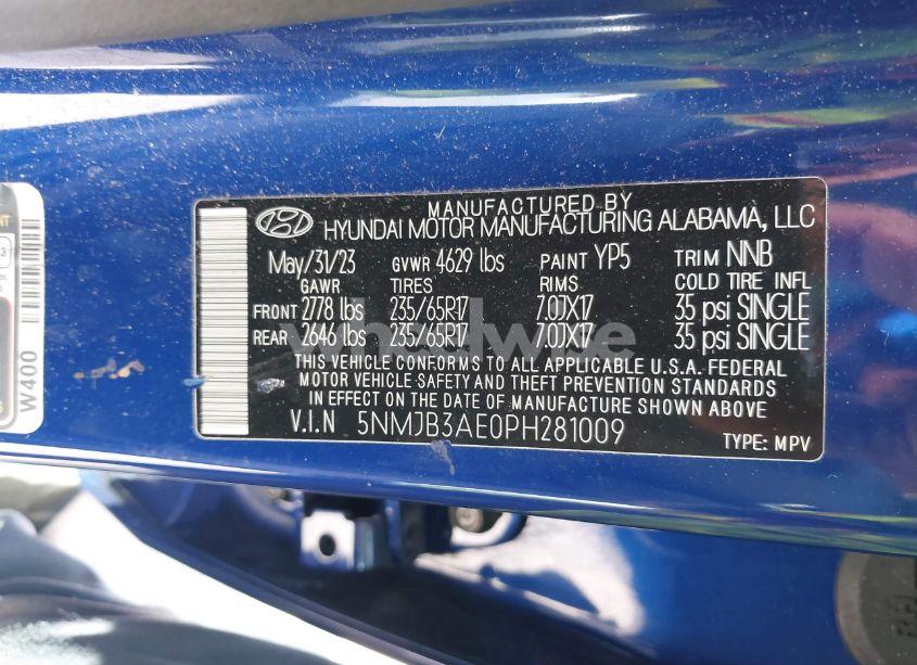 Photo 9 of 2023 Hyundai Tucson SEL (VIN 5NMJB3AE0PH281009)