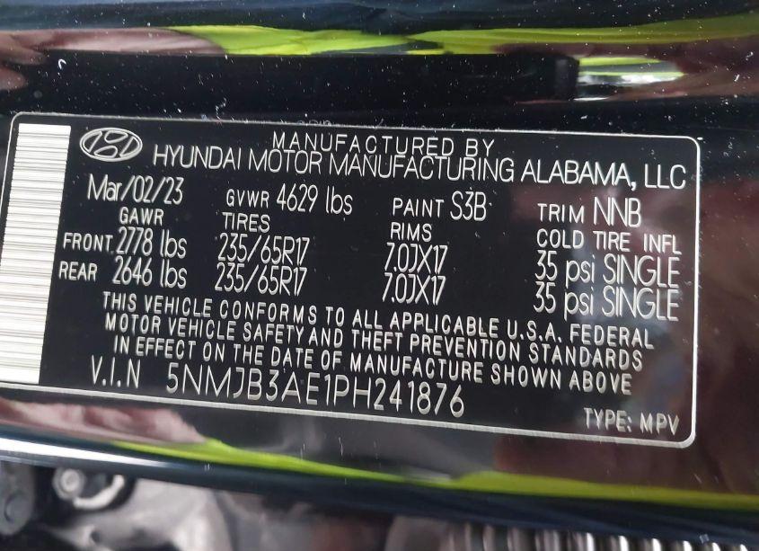 Photo 9 of 2023 Hyundai Tucson SEL (VIN 5NMJB3AE1PH241876)