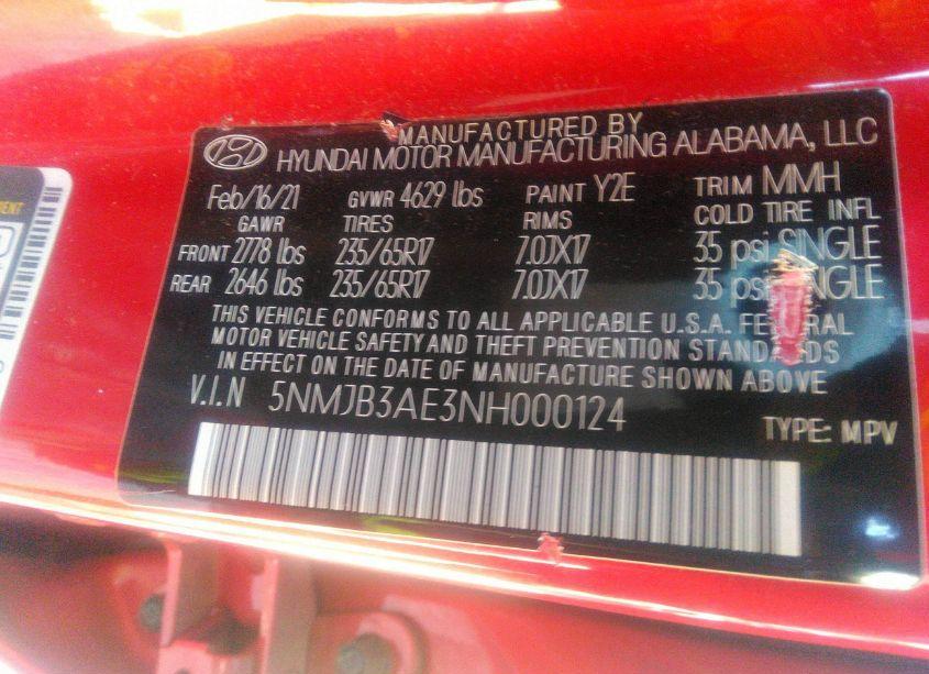 Photo 9 of 2022 Hyundai Tucson SEL (VIN 5NMJB3AE3NH000124)