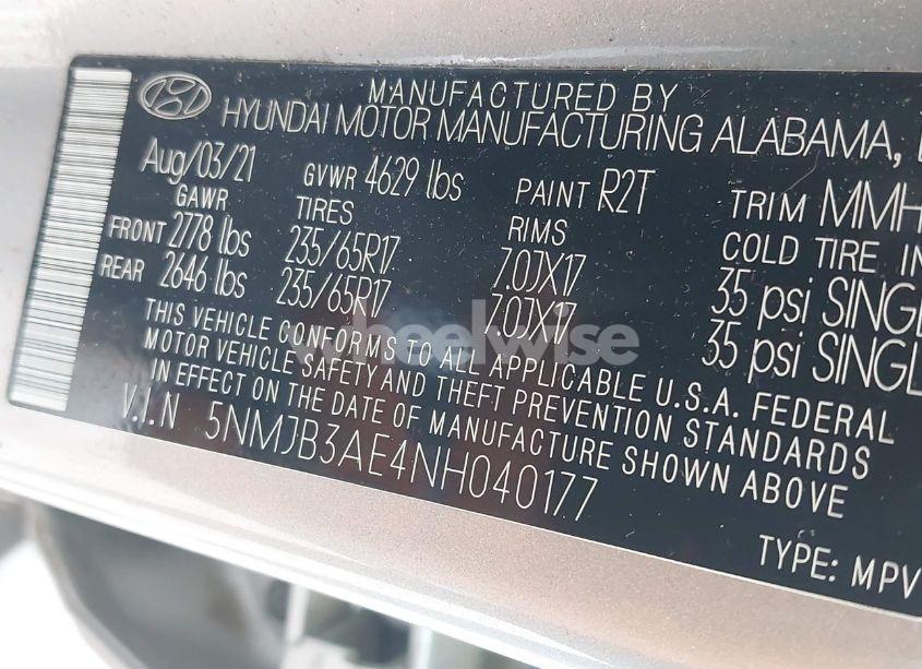 Photo 9 of 2022 Hyundai Tucson SEL (VIN 5NMJB3AE4NH040177)