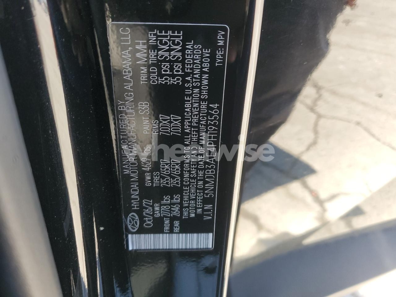 Photo 13 of 2023 HYUNDAI TUCSON SEL (VIN 5NMJB3AE4PH193564)