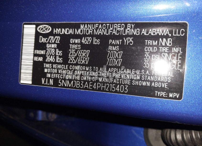 Photo 9 of 2023 Hyundai Tucson SEL (VIN 5NMJB3AE4PH215403)