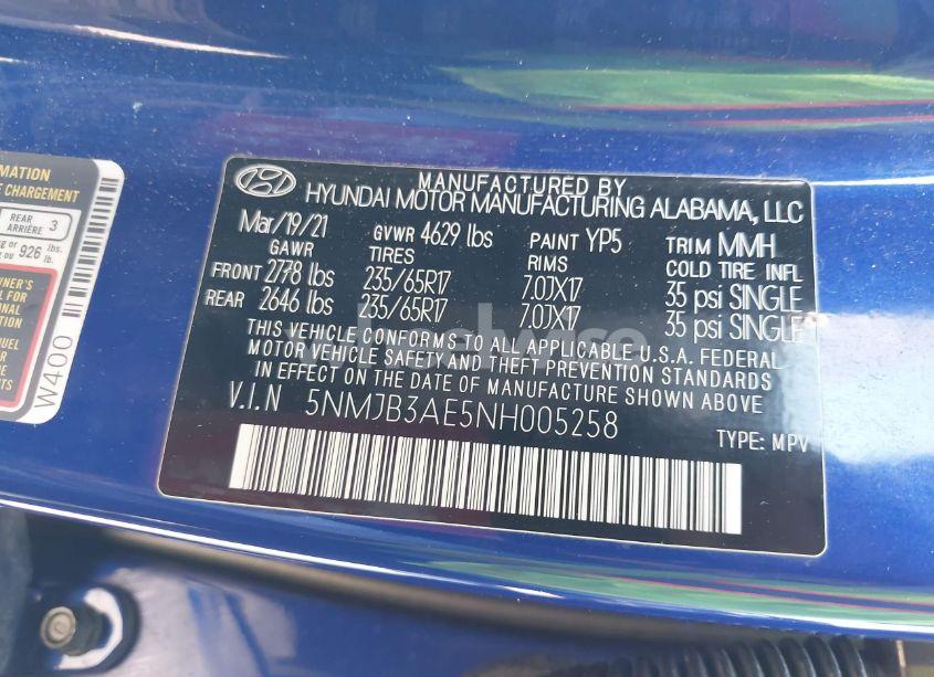 Photo 9 of 2022 Hyundai Tucson SEL (VIN 5NMJB3AE5NH005258)