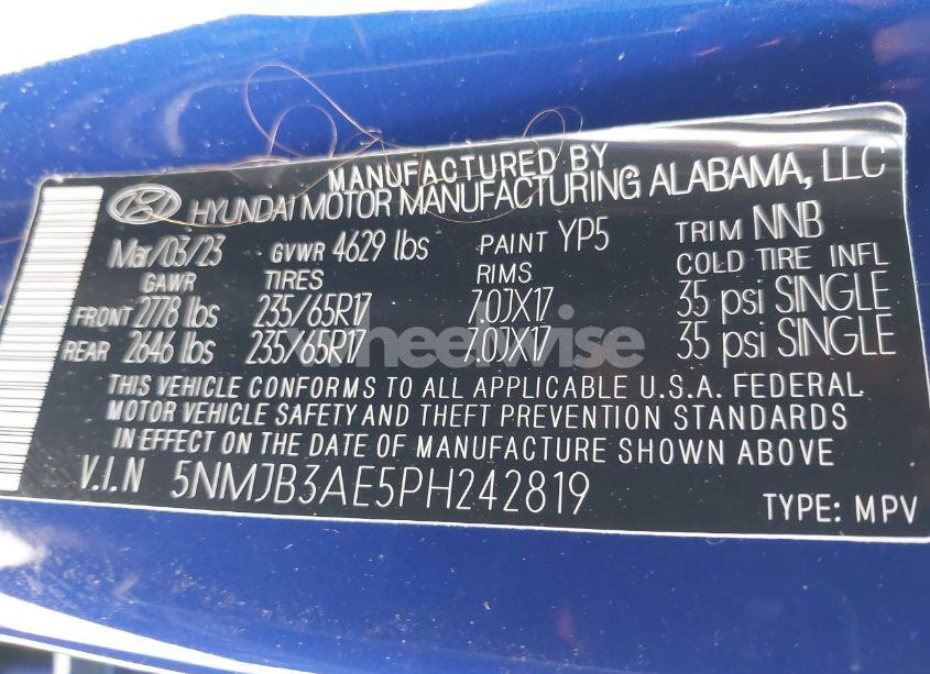 Photo 9 of 2023 Hyundai Tucson SEL (VIN 5NMJB3AE5PH242819)