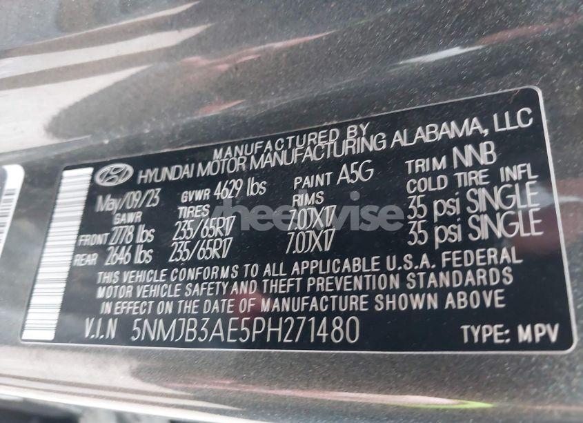 Photo 9 of 2023 Hyundai Tucson SEL (VIN 5NMJB3AE5PH271480)