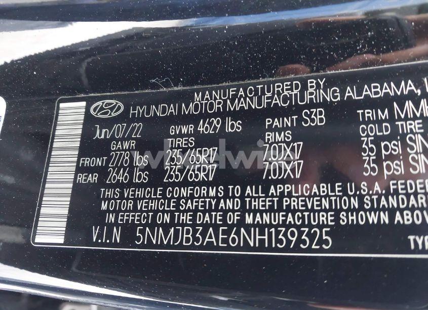 Photo 9 of 2022 Hyundai Tucson SEL (VIN 5NMJB3AE6NH139325)