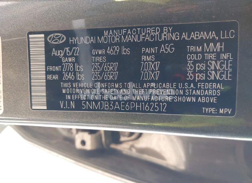 Photo 9 of 2023 Hyundai Tucson SEL (VIN 5NMJB3AE6PH162512)