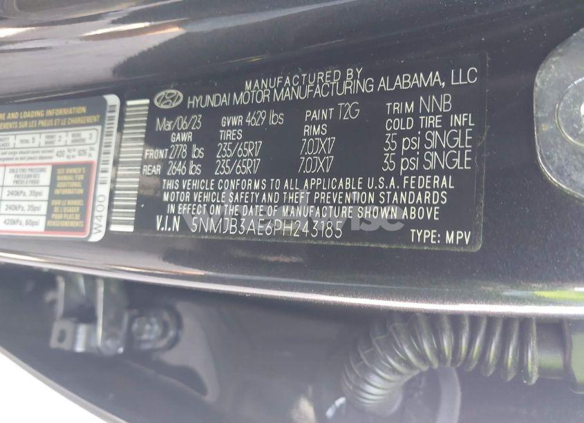 Photo 9 of 2023 Hyundai Tucson SEL (VIN 5NMJB3AE6PH243185)