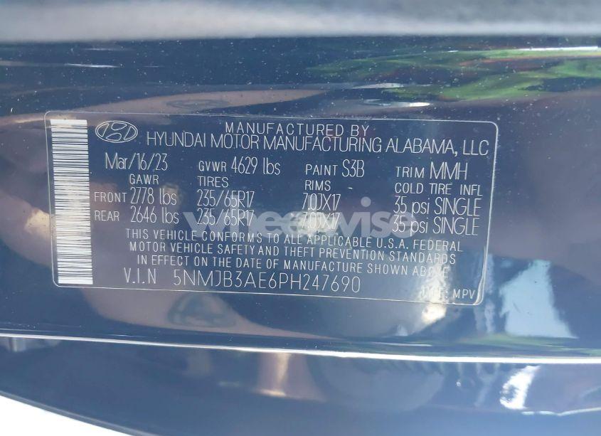Photo 9 of 2023 Hyundai Tucson SEL (VIN 5NMJB3AE6PH247690)