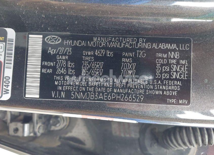 Photo 9 of 2023 Hyundai Tucson SEL (VIN 5NMJB3AE6PH266529)