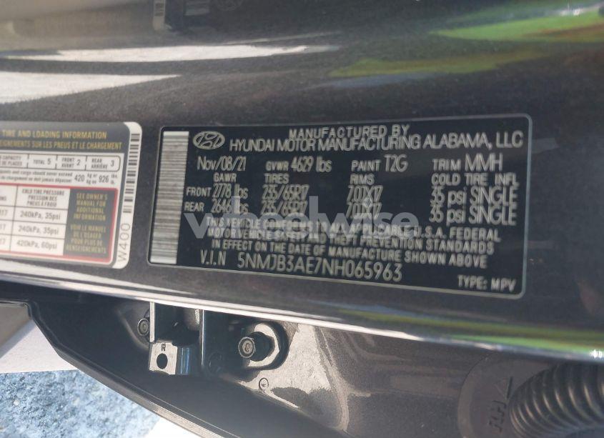 Photo 9 of 2022 Hyundai Tucson SEL (VIN 5NMJB3AE7NH065963)