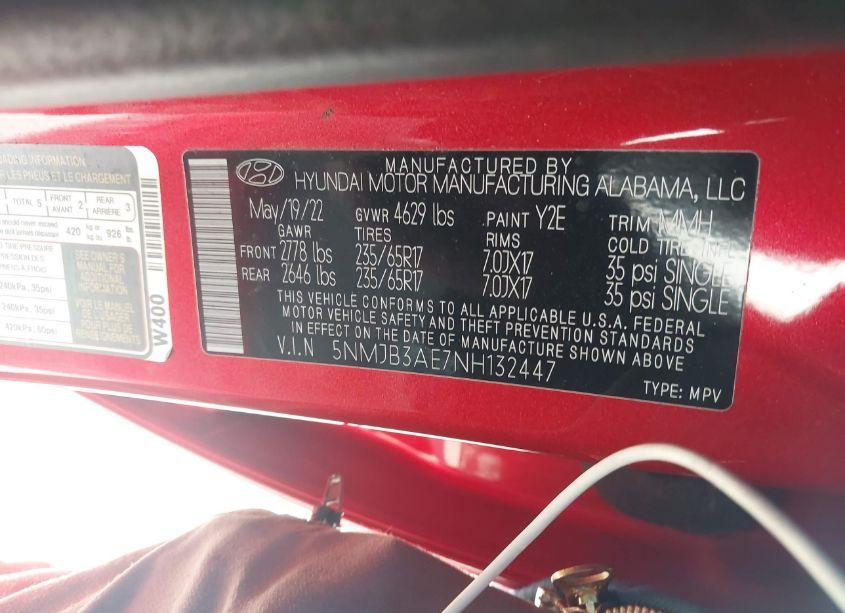 Photo 9 of 2022 Hyundai Tucson SEL (VIN 5NMJB3AE7NH132447)