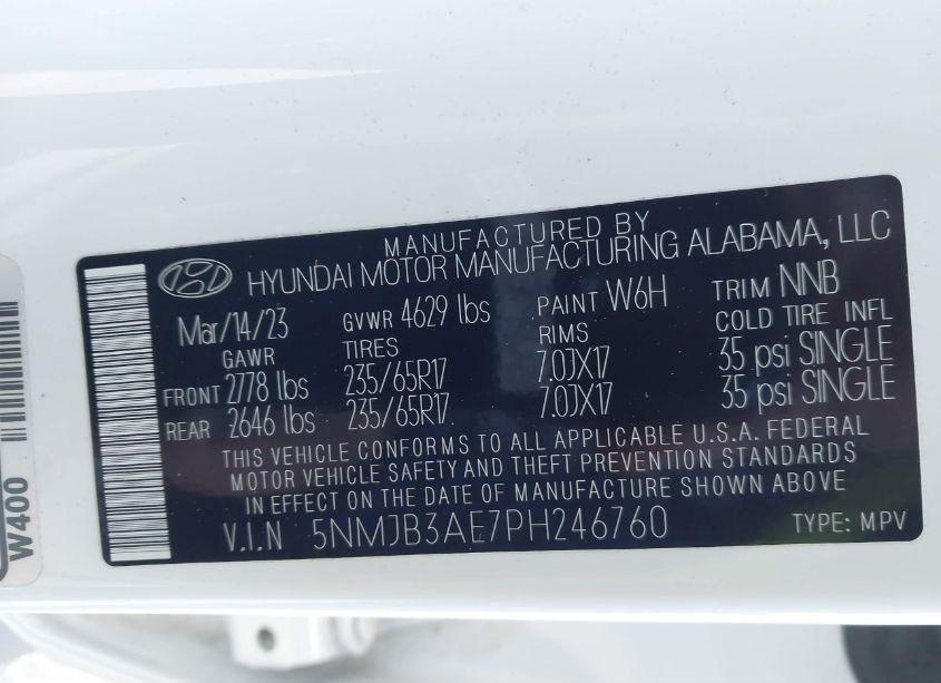 Photo 9 of 2023 Hyundai Tucson SEL (VIN 5NMJB3AE7PH246760)