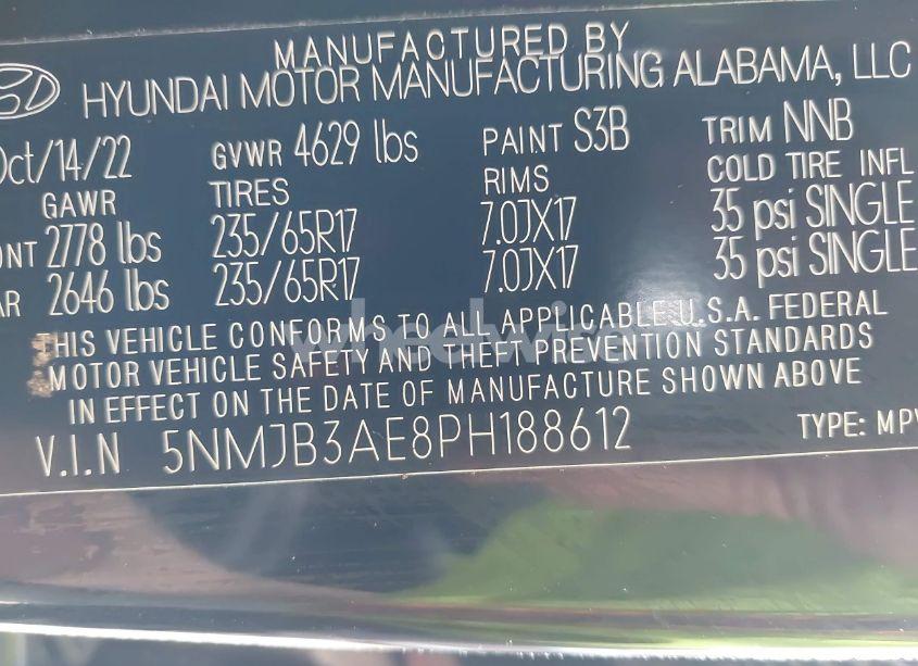 Photo 9 of 2023 Hyundai Tucson SEL (VIN 5NMJB3AE8PH188612)