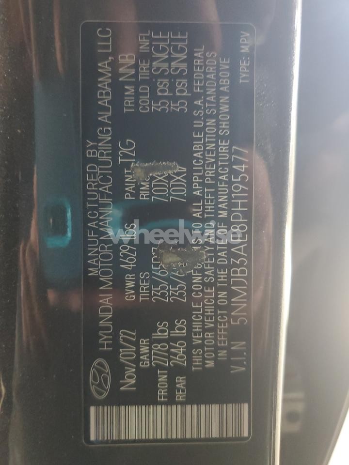 Photo 13 of 2023 HYUNDAI TUCSON SEL (VIN 5NMJB3AE8PH195477)