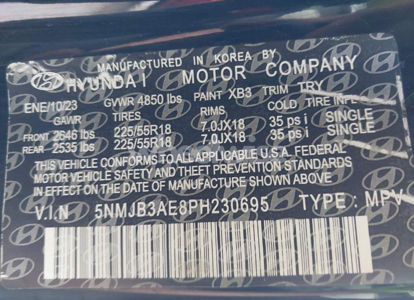 Photo 9 of 2023 Hyundai Tucson SEL (VIN 5NMJB3AE8PH230695)