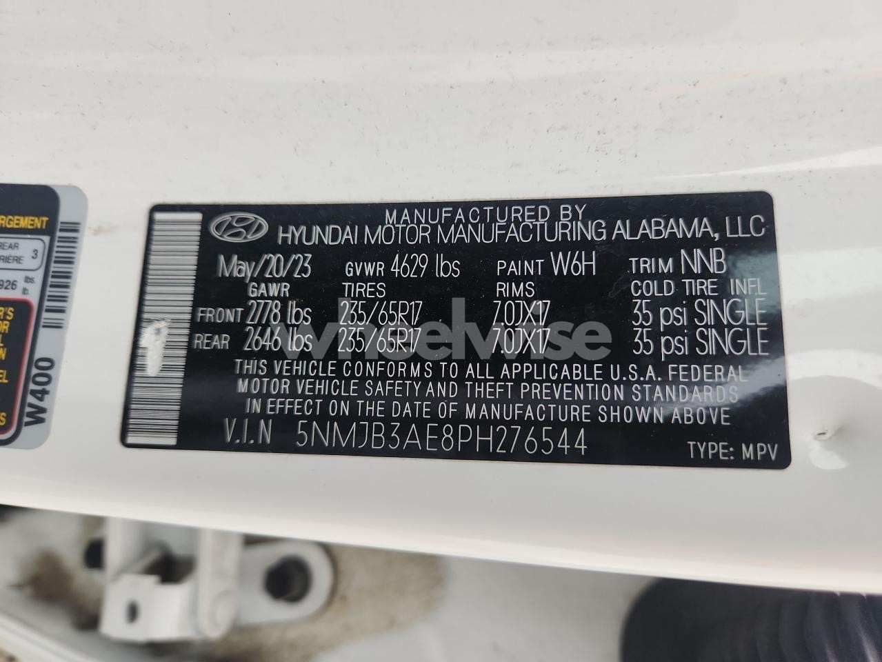 Photo 12 of 2023 HYUNDAI TUCSON SEL (VIN 5NMJB3AE8PH276544)