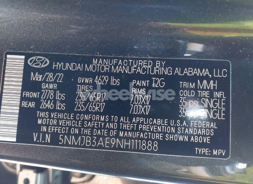 Photo 9 of 2022 Hyundai Tucson SEL (VIN 5NMJB3AE9NH111888)