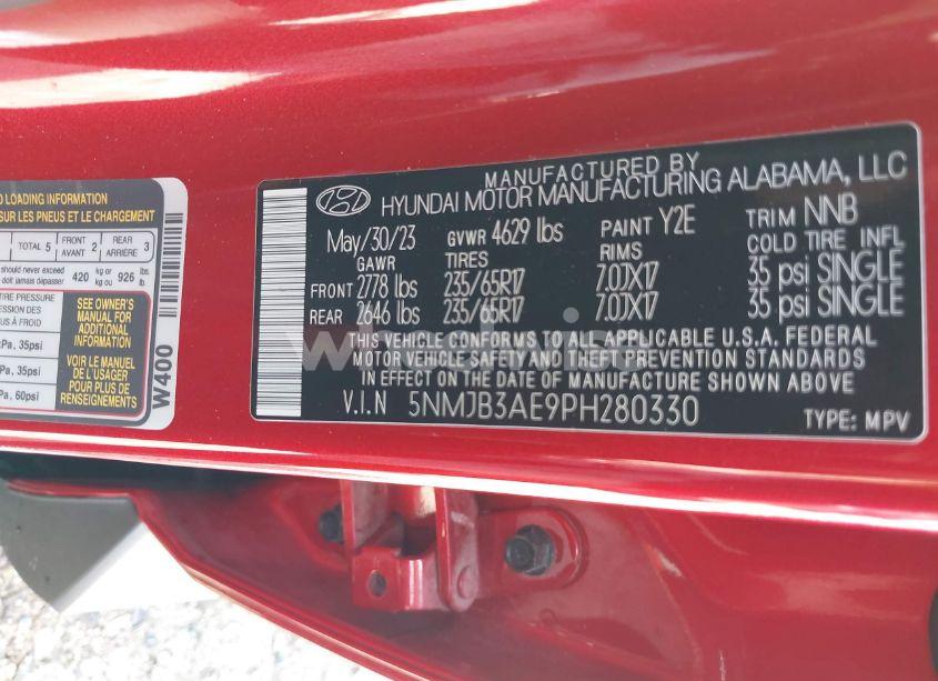 Photo 9 of 2023 Hyundai Tucson SEL (VIN 5NMJB3AE9PH280330)