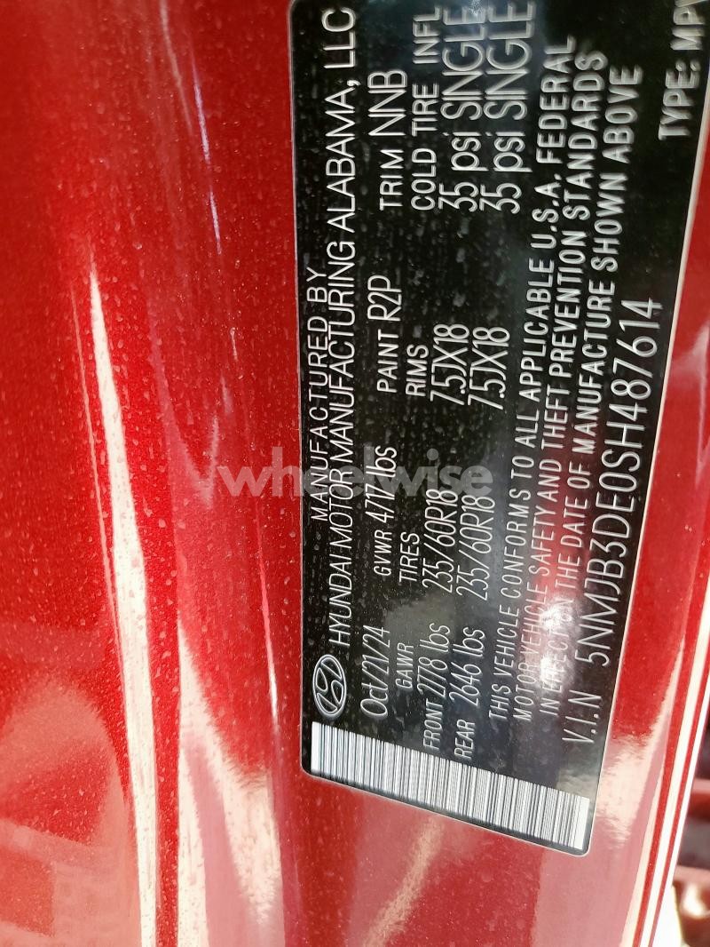 Photo 9 of 2025 HYUNDAI TUCSON SEL (VIN 5NMJB3DE0SH487614)