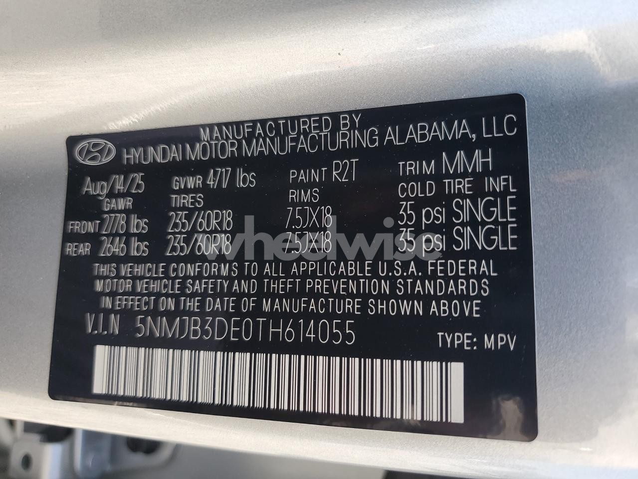 Photo 14 of 2026 HYUNDAI TUCSON SEL (VIN 5NMJB3DE0TH614055)