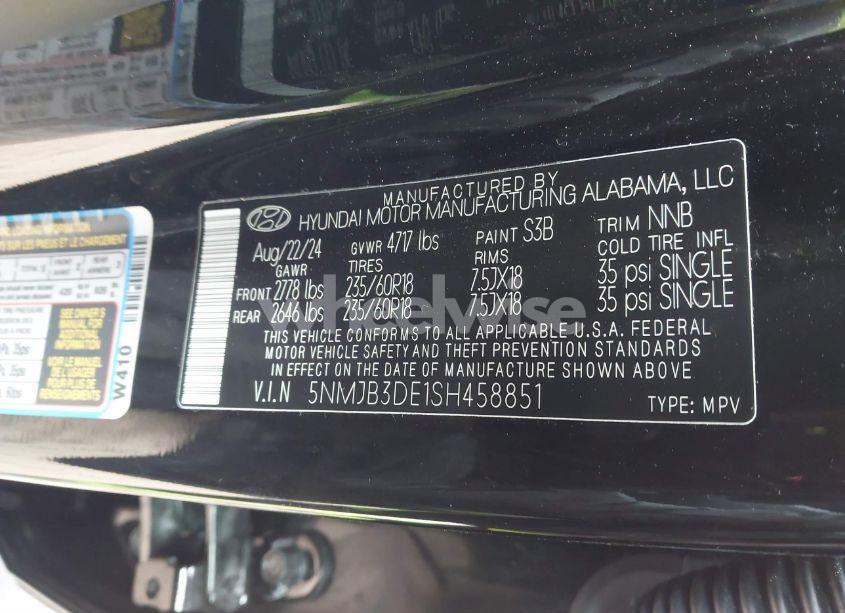 Photo 9 of 2025 Hyundai Tucson SEL (VIN 5NMJB3DE1SH458851)