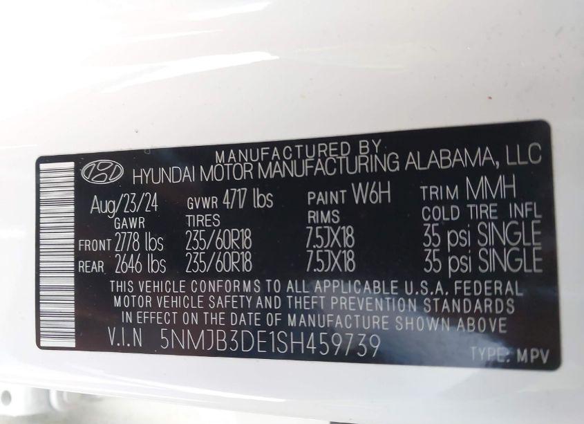 Photo 9 of 2025 Hyundai Tucson SEL (VIN 5NMJB3DE1SH459739)