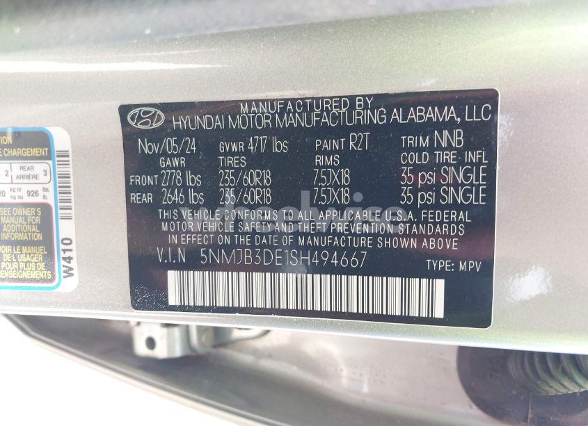 Photo 9 of 2025 Hyundai Tucson SEL (VIN 5NMJB3DE1SH494667)