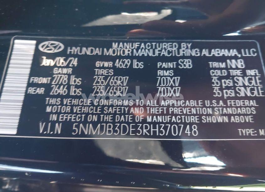 Photo 9 of 2024 Hyundai Tucson SEL (VIN 5NMJB3DE3RH370748)