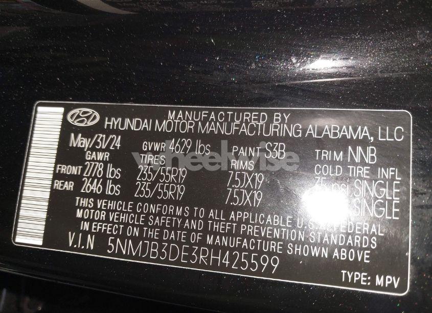 Photo 9 of 2024 Hyundai Tucson SEL (VIN 5NMJB3DE3RH425599)
