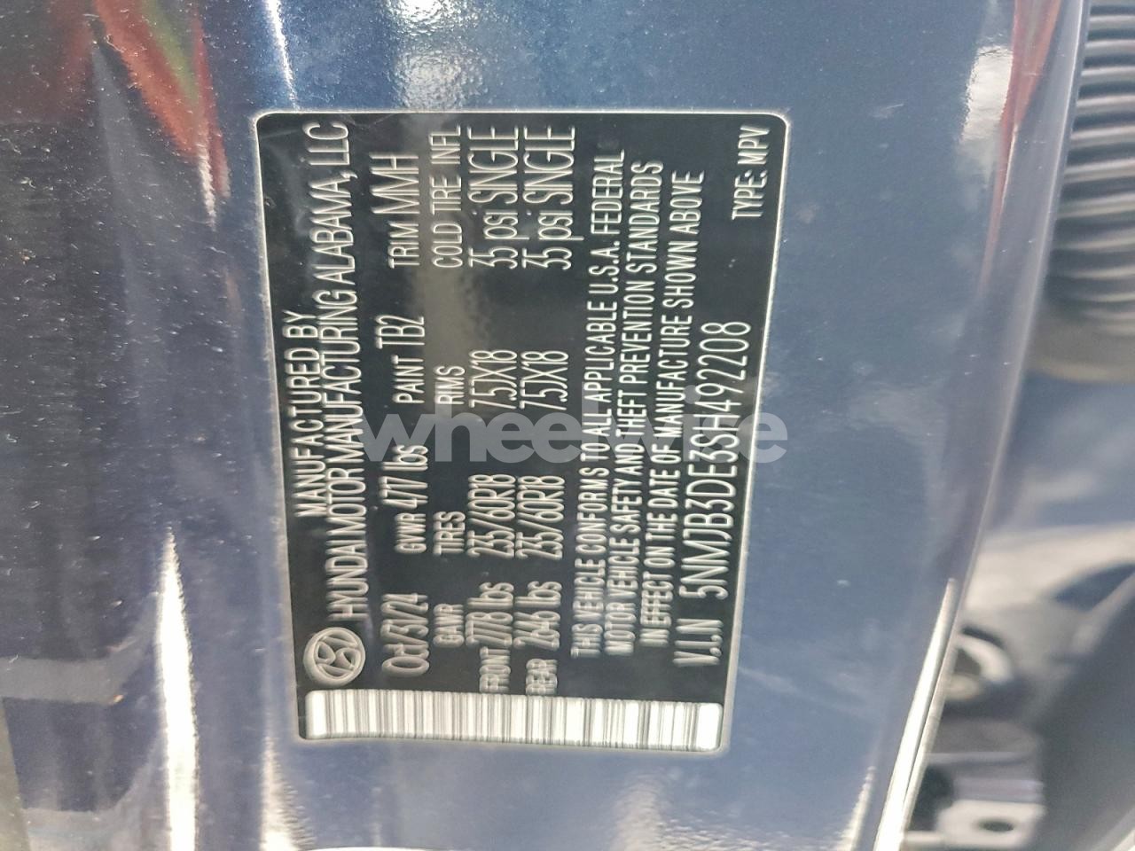 Photo 13 of 2025 HYUNDAI TUCSON SEL (VIN 5NMJB3DE3SH492208)