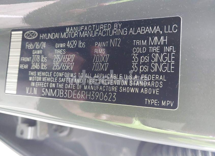 Photo 9 of 2024 Hyundai Tucson SEL (VIN 5NMJB3DE6RH390623)