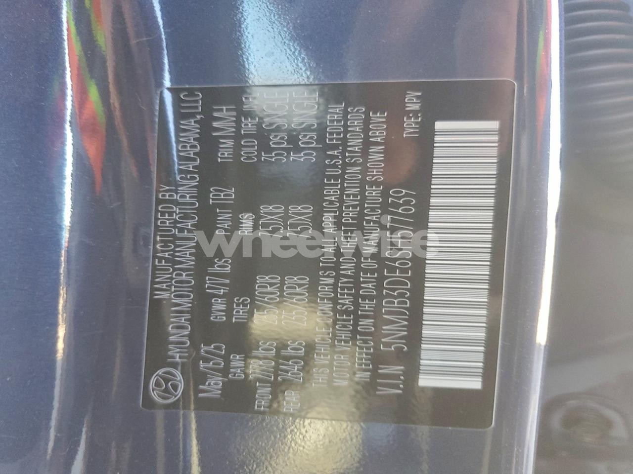 Photo 13 of 2025 HYUNDAI TUCSON SEL (VIN 5NMJB3DE6SH577639)