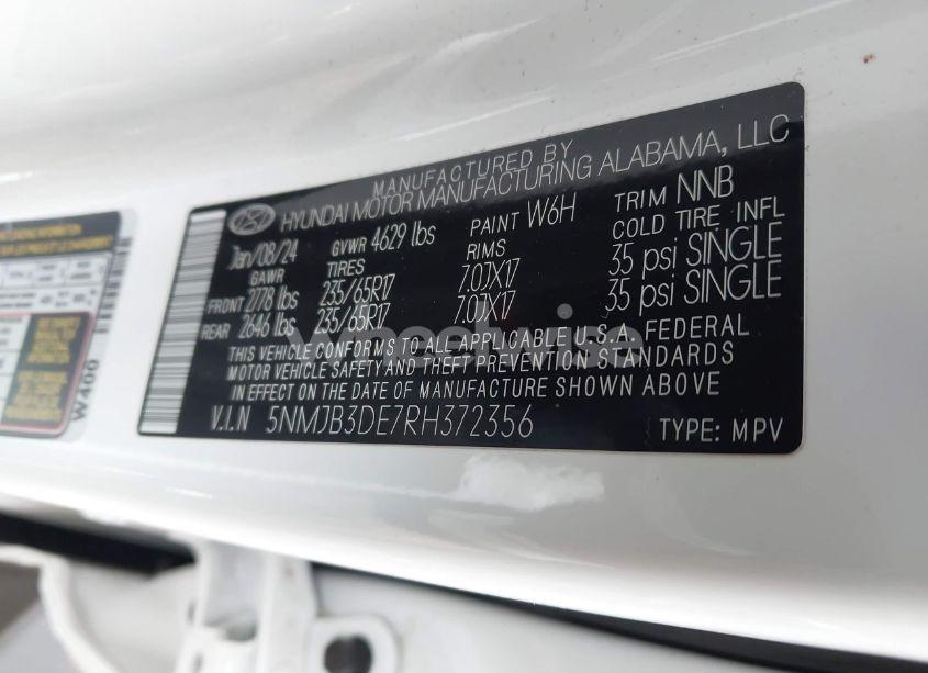 Photo 9 of 2024 Hyundai Tucson SEL (VIN 5NMJB3DE7RH372356)