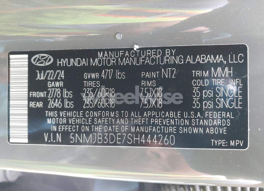 Photo 9 of 2025 Hyundai Tucson SEL (VIN 5NMJB3DE7SH444260)
