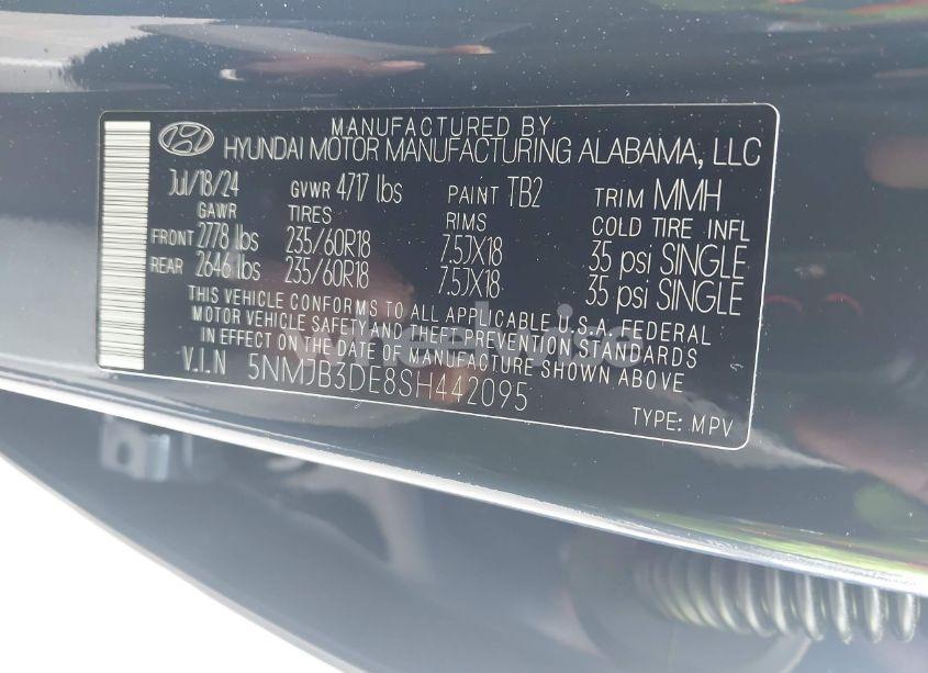 Photo 9 of 2025 Hyundai Tucson SEL (VIN 5NMJB3DE8SH442095)