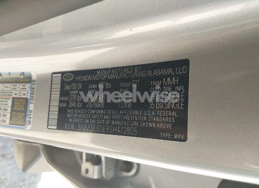 Photo 9 of 2025 Hyundai Tucson SEL (VIN 5NMJB3DE9SH472805)