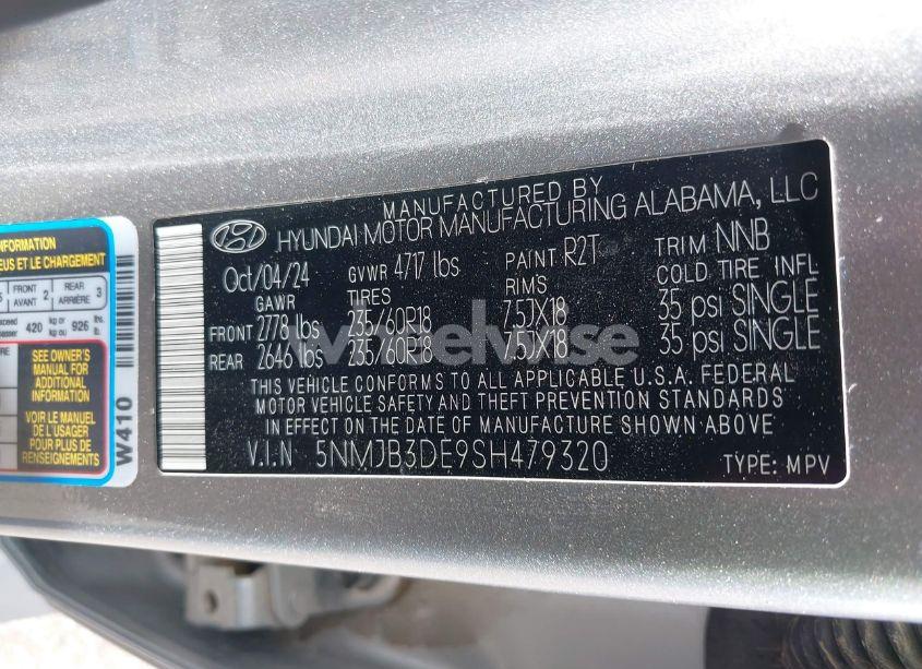 Photo 9 of 2025 Hyundai Tucson SEL (VIN 5NMJB3DE9SH479320)