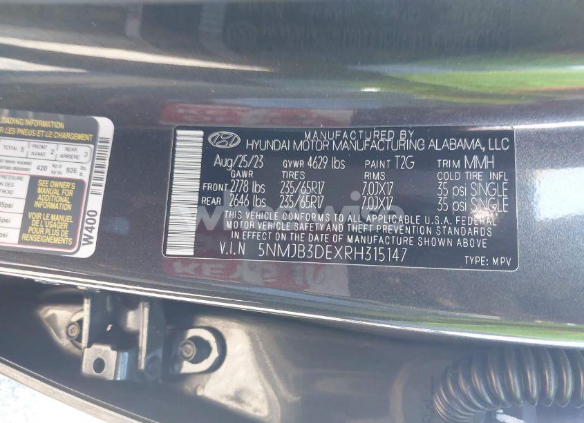 Photo 9 of 2024 Hyundai Tucson SEL (VIN 5NMJB3DEXRH315147)