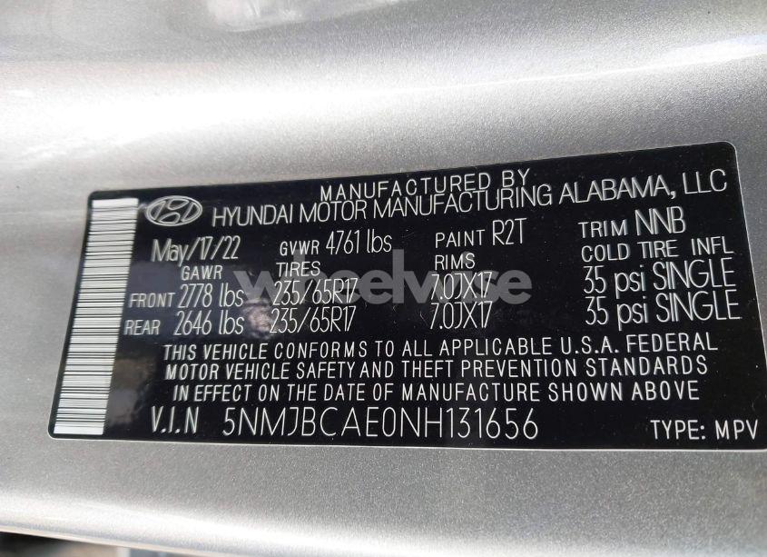 Photo 9 of 2022 Hyundai Tucson SEL (VIN 5NMJBCAE0NH131656)