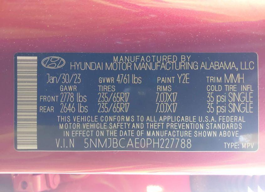 Photo 9 of 2023 Hyundai Tucson SEL (VIN 5NMJBCAE0PH227788)