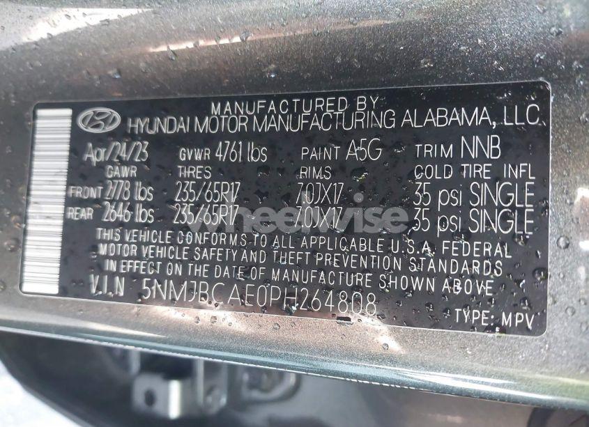 Photo 9 of 2023 Hyundai Tucson SEL (VIN 5NMJBCAE0PH264808)